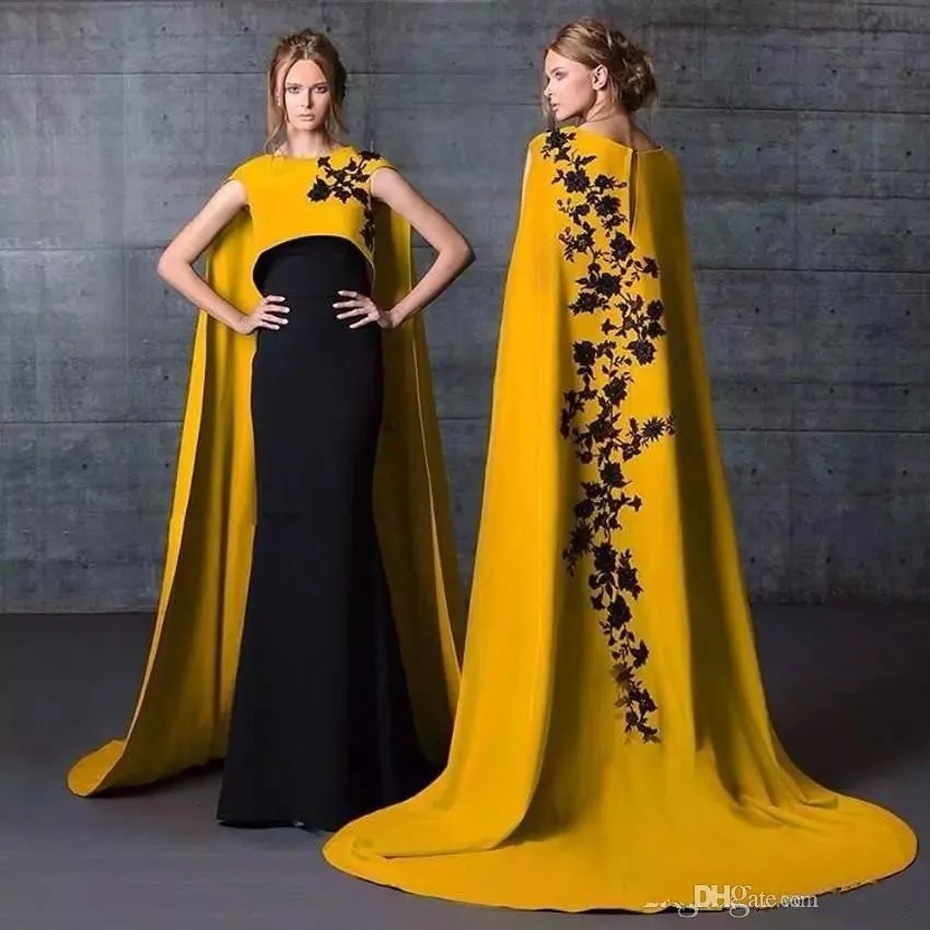 Оранжевые мусульманские Вечерние платья Русалка с рукавами крылышками