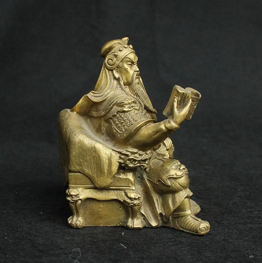 SCY 422+++Copper public relations father bronze statue reading Guan Gong and night reading. | Дом и сад