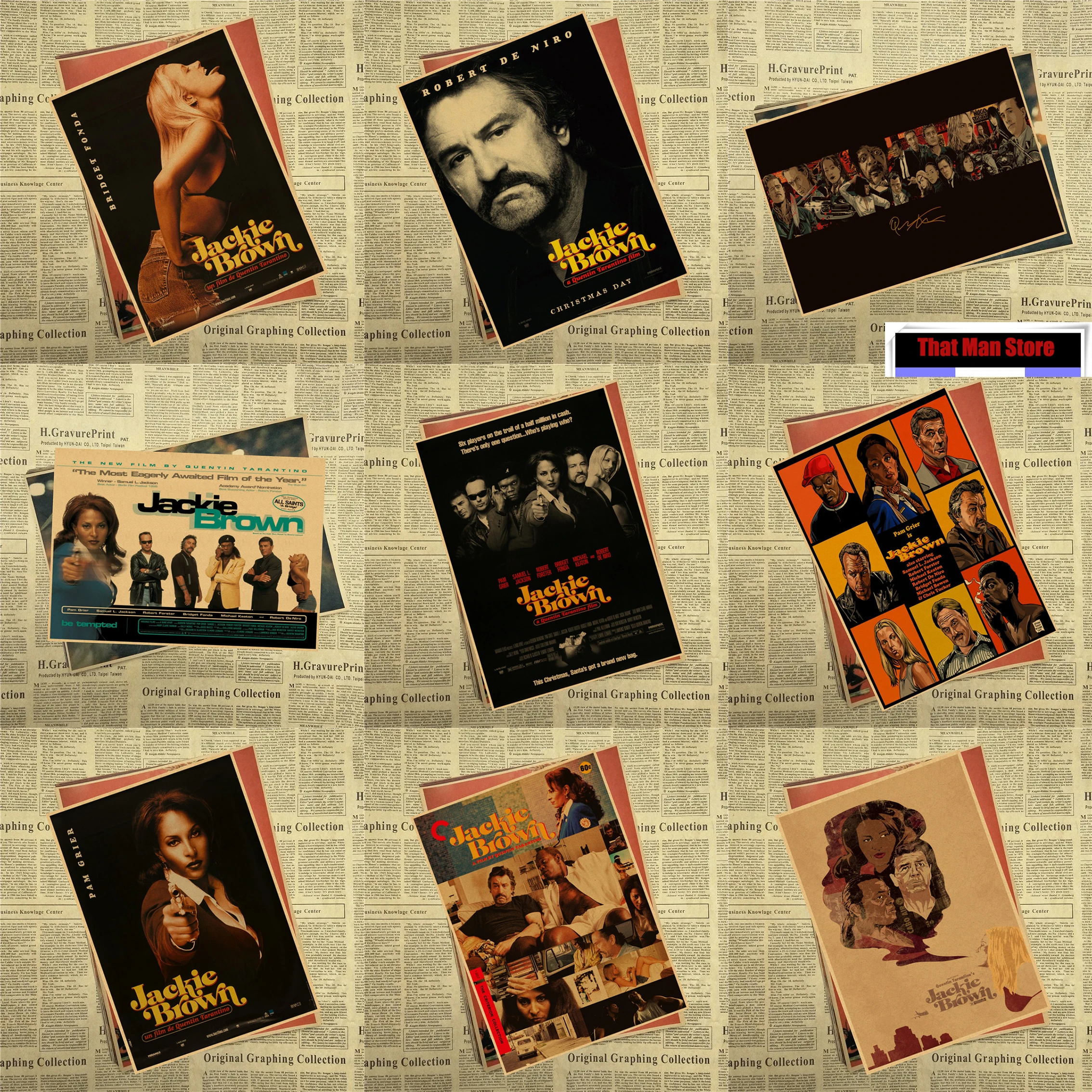 Винтажный постер из крафт бумаги в стиле фильма Джеки Браун 42x30 см|kraft paper poster|wall