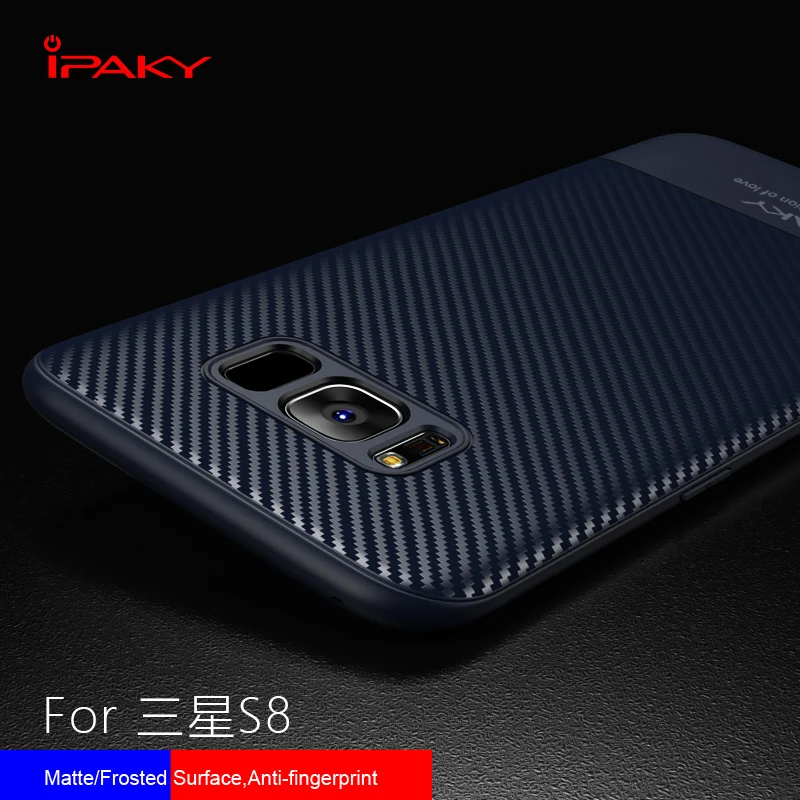 iPaky Carbon Fiber Cover Case For Samsung Galaxy S8 Plus Ultra thin Slim Soft Protector |