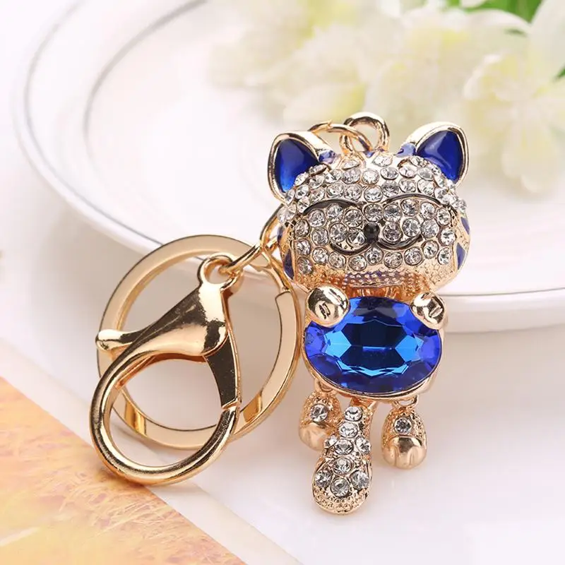 Брелок для ключей Lucky Smile Cat хрустальные стразы кошелек сумка автомобильных с