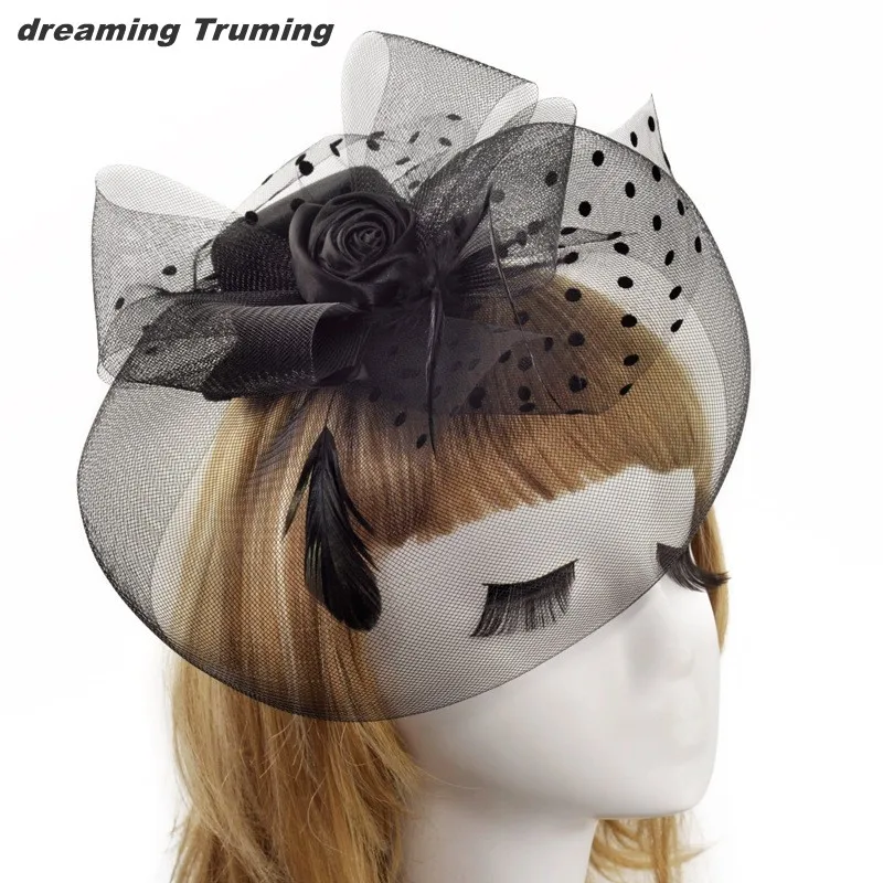 Фантастический Черный цвет слоновой кости клетка сетка Свадебная вуалетка вуаль