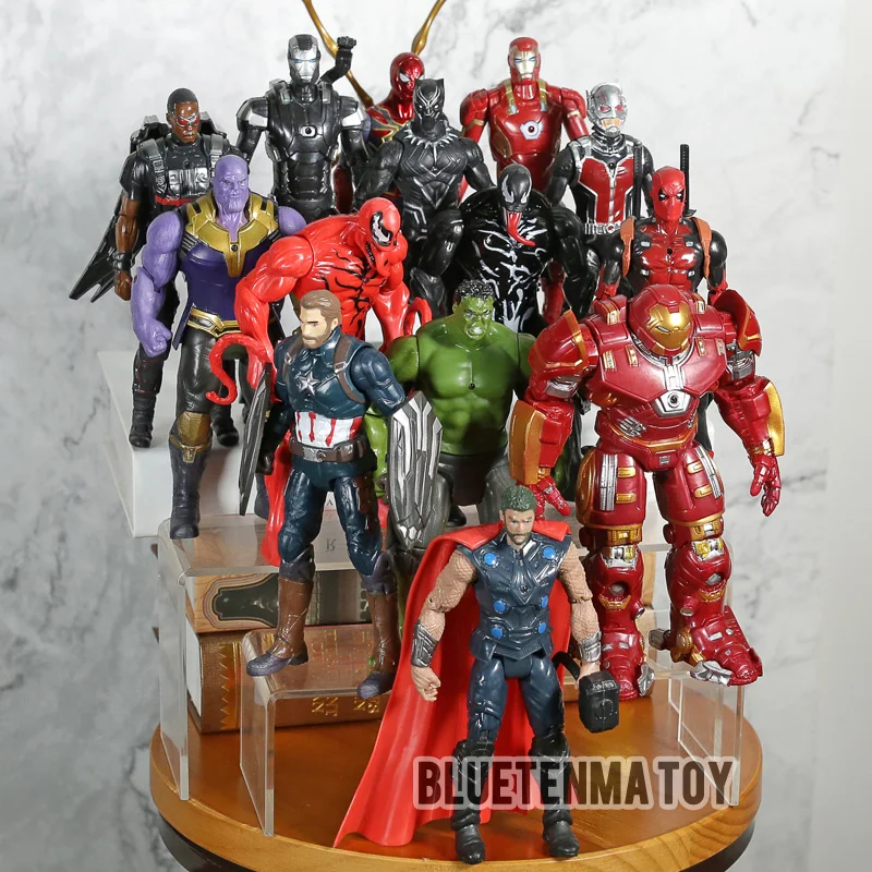 Marvel Мстители яд Карнаж Человек-паук танос Дэдпул халкбастер Железный человек Черная пантера фигурки для детей игрушки подарки