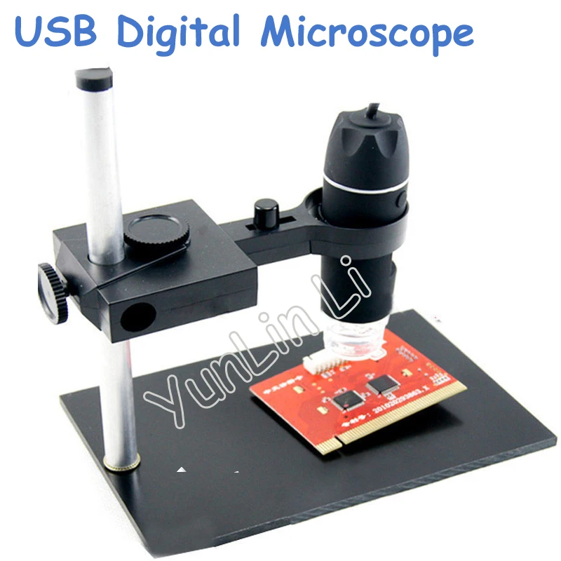 

1X-500X USB цифровой микроскоп + держатель 8-светодиодный эндоскоп с измерительным программным обеспечением USB-Микроскоп