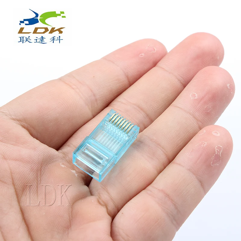 Сетевой кабель Кристалл глава RJ45 разъем Чистая медь сетевой супер 5 Тип синий с