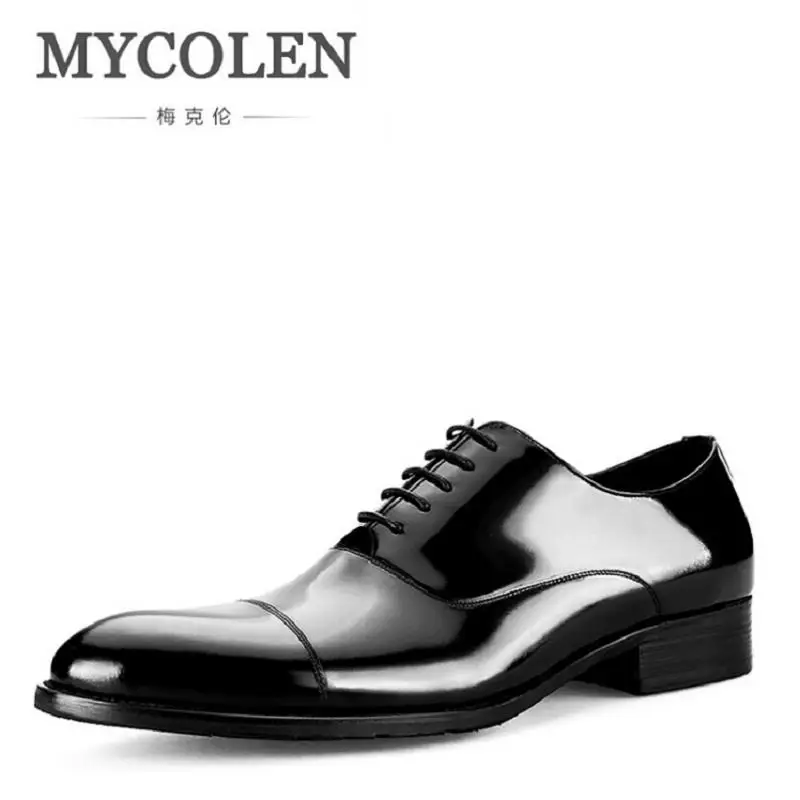 MYCOLEN/мужские кожаные туфли с острым носком Мужские модельные ручной работы из