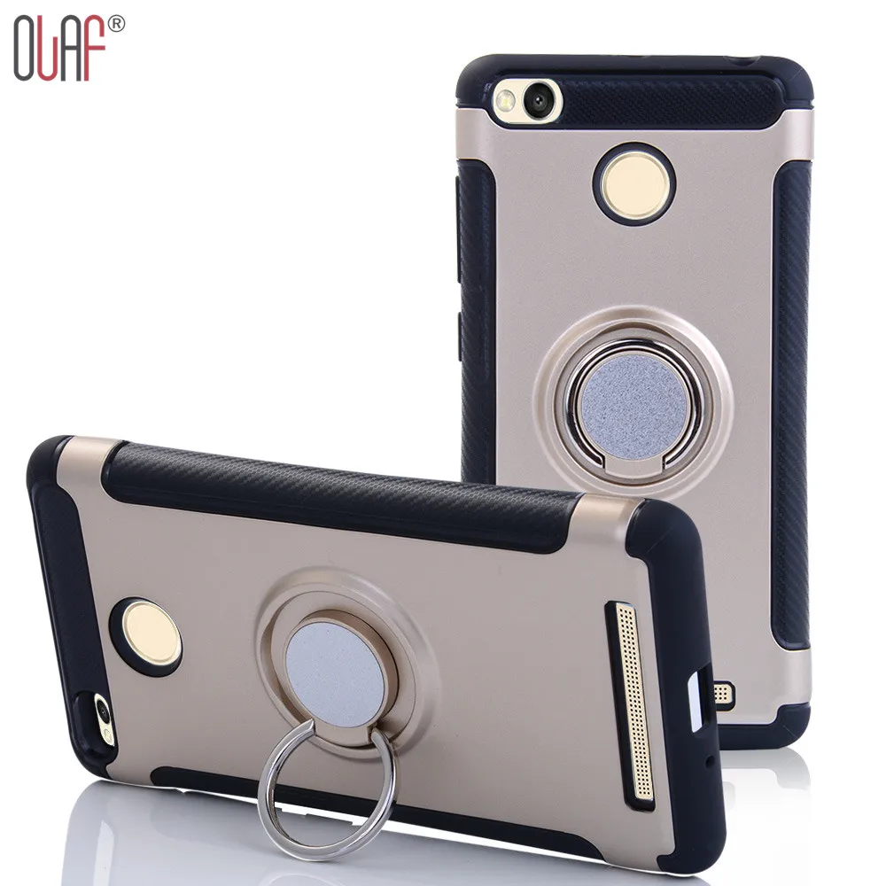 Олаф палец кольцо Kickstand Case для Xiaomi Redmi 3 Pro s Пластиковый ПК + ТПУ ARMOR 5.0 дюймов
