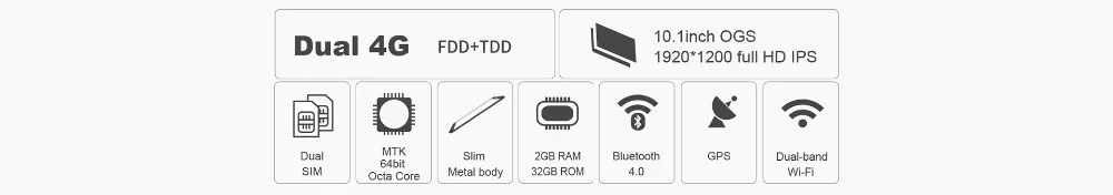10,1 inch Teclast 98 Восьмиядерный Media Tek MT6753 4G LTE 3 GB+ 32 ГБ Android6.0 Tablet pc
