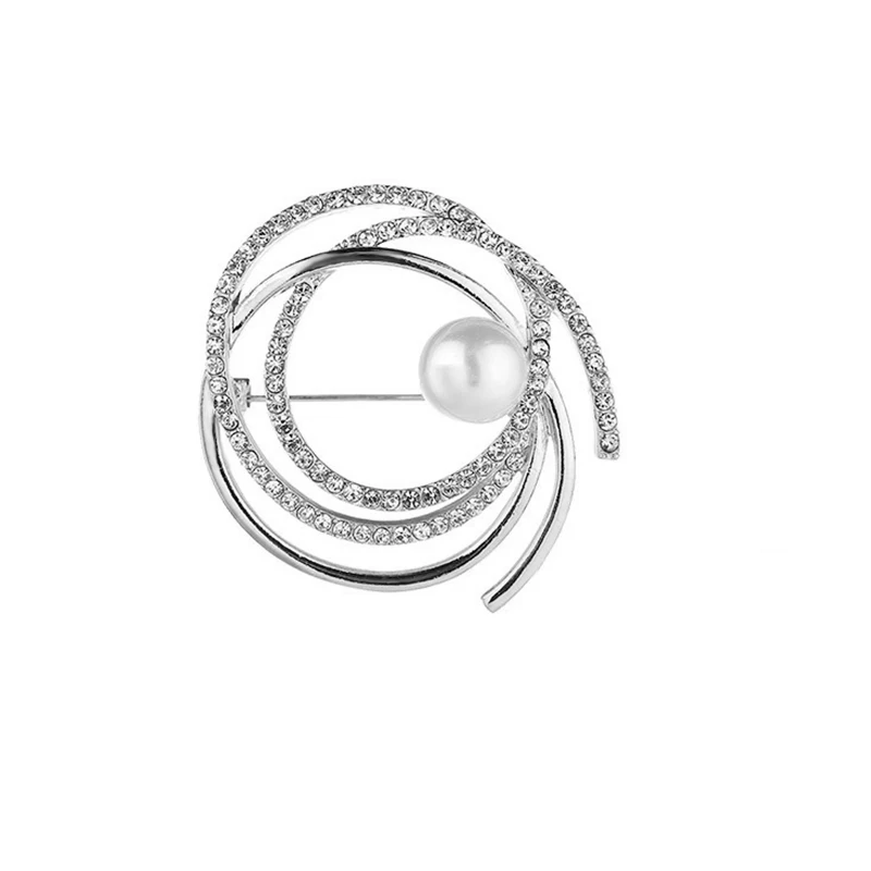 style 3 Модные золотые и серебряные стразы, эмаль, цветок, броши, искусственный жемчуг, цветок, банкет, булавки-брошки с кристаллами, шарф, пряжка, подарок - Окраска металла: style 3