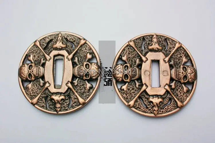 Кованый аксессуар-Tsuba фитинг для Katana Saber sword Samurai Blade death's head | Дом и сад