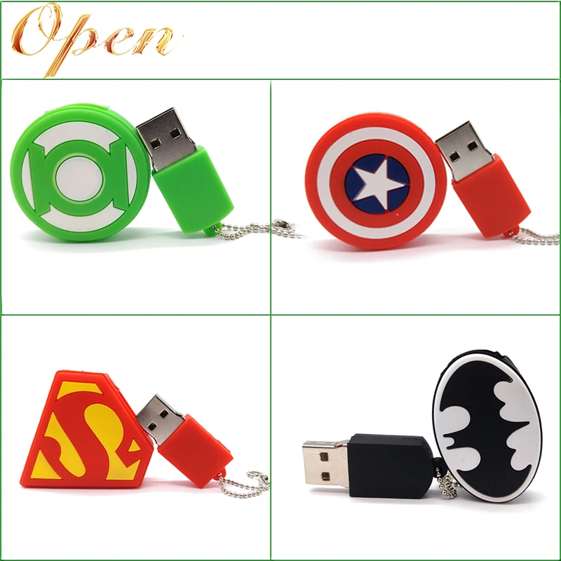 USB флеш накопитель мультяшный супергерой значок карта памяти персональный