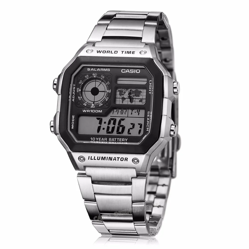 Casio лучший бренд роскошных Мужчин Спортивные AE-1200WHD-1A цифровые Часы