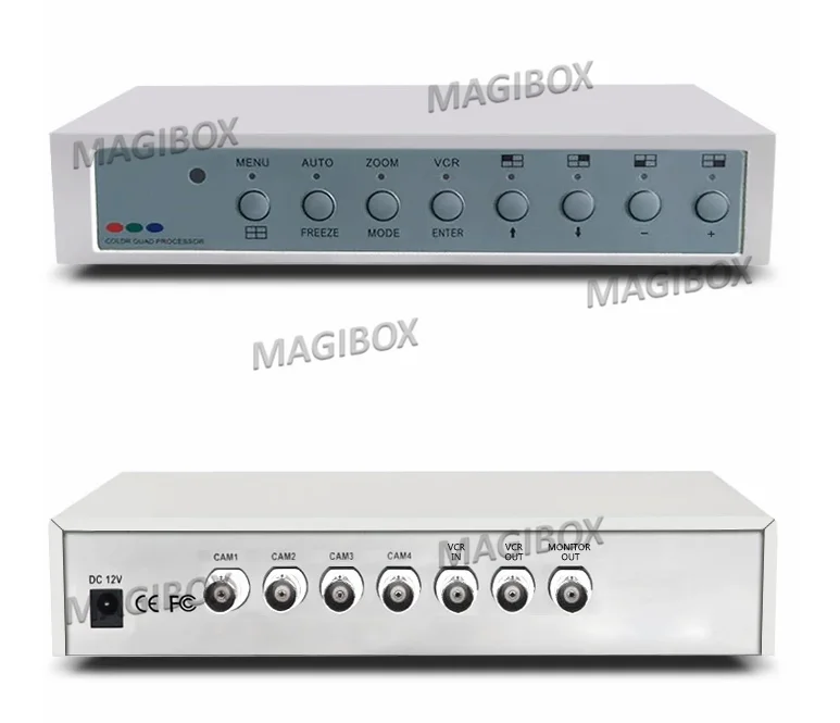 Монитор видеонаблюдения 4 разветвителя экрана видео на 1 выход BNC вход/выход +