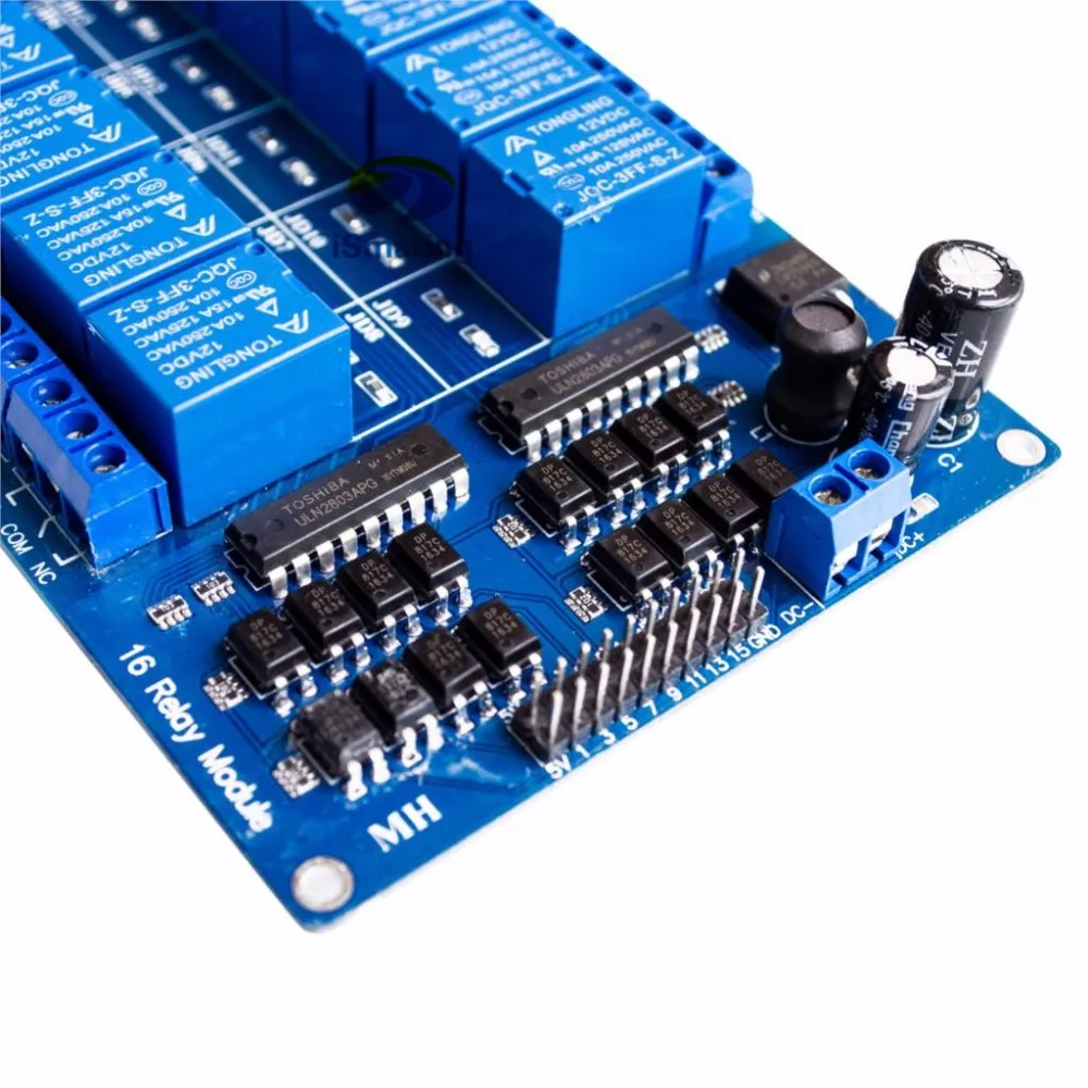Официальный iSmaring 5 В/12 В 16-канальный релейный модуль щит для Arduino ARM PIC AVR DSP