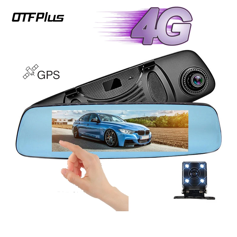 OTFPlus H08 4G/3G Автомобильный видеорегистратор зеркало 7 84 &quotAndroid 5 1 GPS заднего вида с