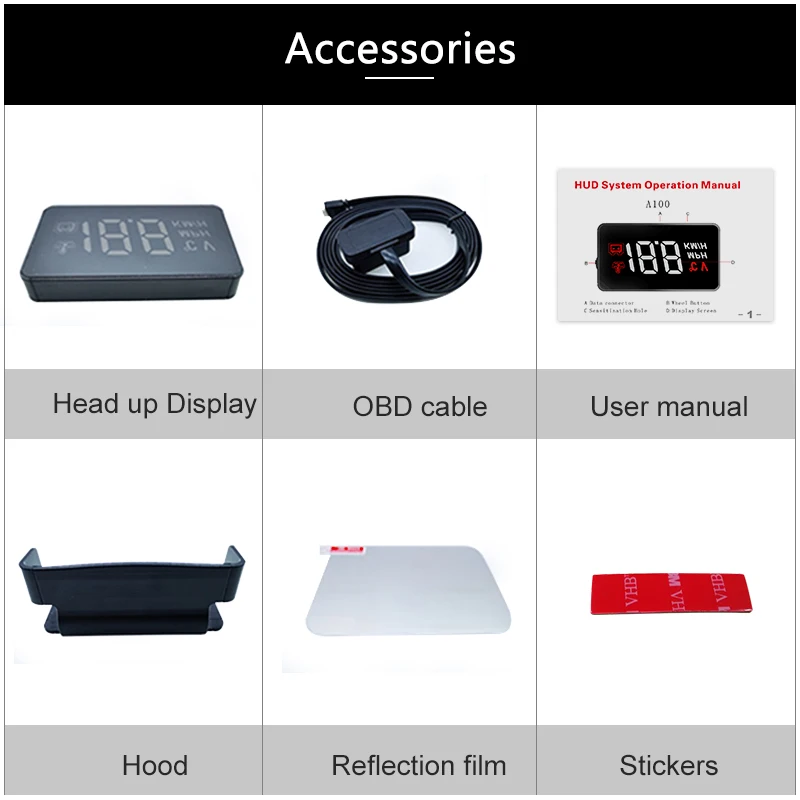 Junsun A100 автомобилей HUD Head Up Display OBDII OBD2 спидометр автомобиля скорость проектор на