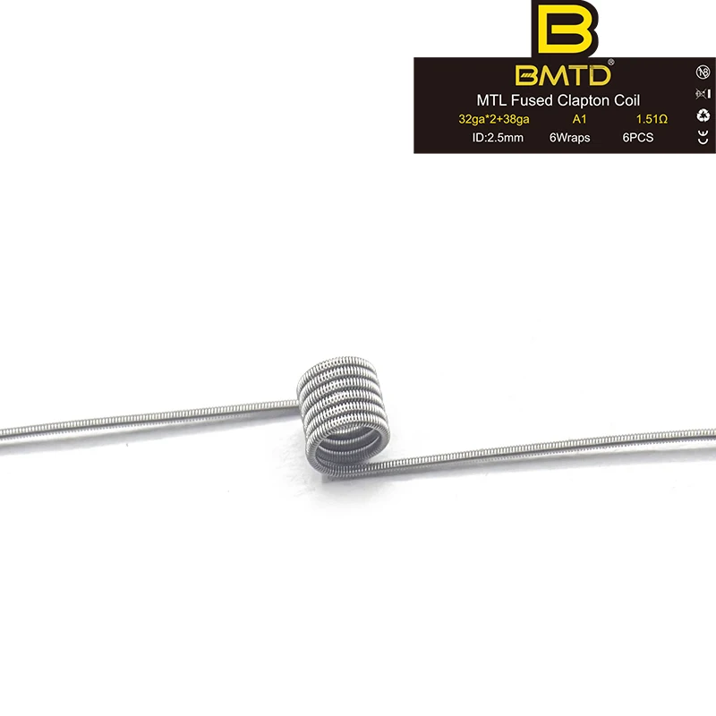 Сверхтонкий DIY MTL Предварительно Построенная катушка Ni80/A1/SS316L Плавленая катушка clapton mtl для manta RTA TANK/RDA/RDTA