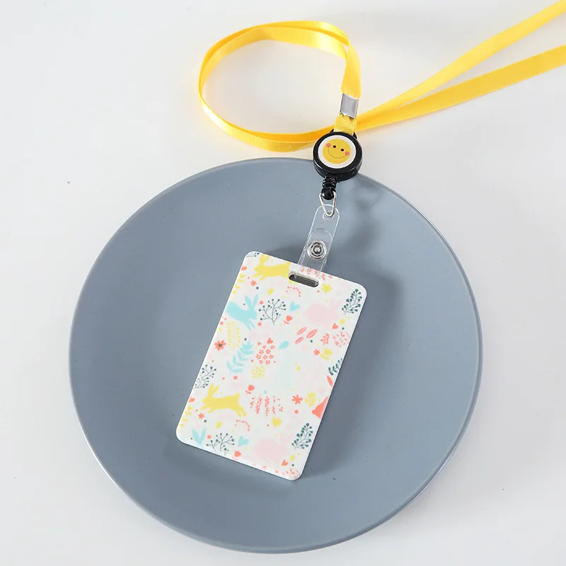 Милый маленький цветочный держатель для карт s Bus ID, рабочий держатель для карт для студентов, Чехол для карт, сумка для женщин и мужчин, значок - Цвет: yellow