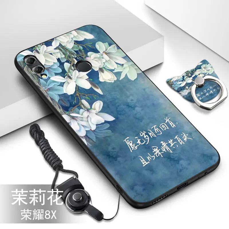 Чехол для Huawei Honor 8X. Мягкий силиконовый чехол из ТПУ с цветным узором и функцией