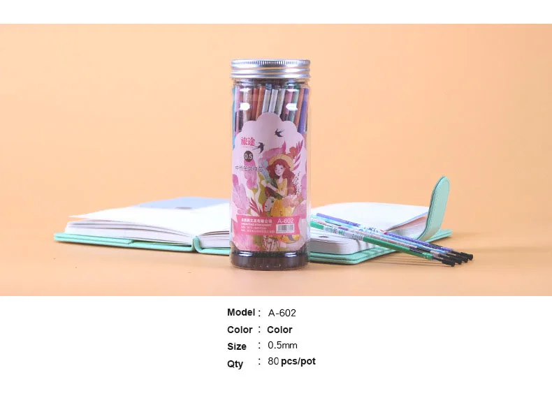 80 шт Kawaii gelpen автоматическая заправка из 2 предметов gelpen 0,25/0,28/0,35/0,38/0,5 мм с черными чернилами микс модных дизайнов и плавность линий Самые низкие цены