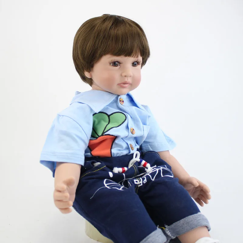 

60cm Silicone Vinyl Reborn Baby Doll Toys 24inch Toddler Babies Boy Doll Kid Birthday Gift Present Girls Play House Boneca