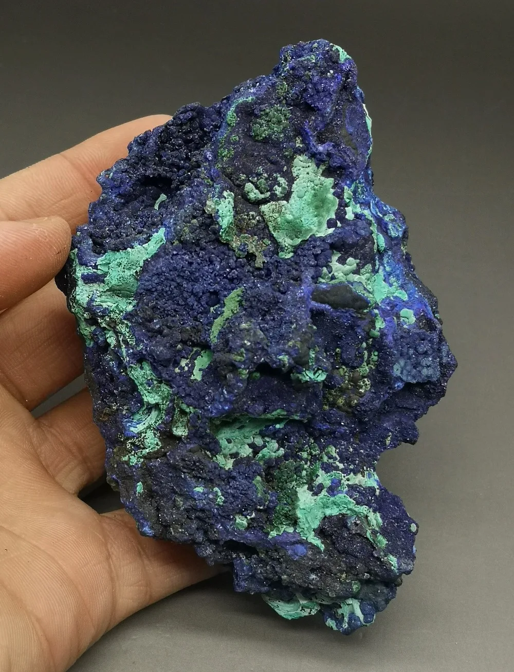 372 г Сияющий драгоценный камень Azurite кристалл с малахитовым минеральным образцом
