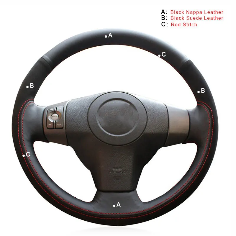 Suede and Nappa Автомобильная Оплетка на руль для Toyota RAV4 2006-2012 Vios 2008-2013 Yaris 2007-2011 Scion XB 2008 автомобильные чехлы на колеса - Название цвета: Suede and Nappa
