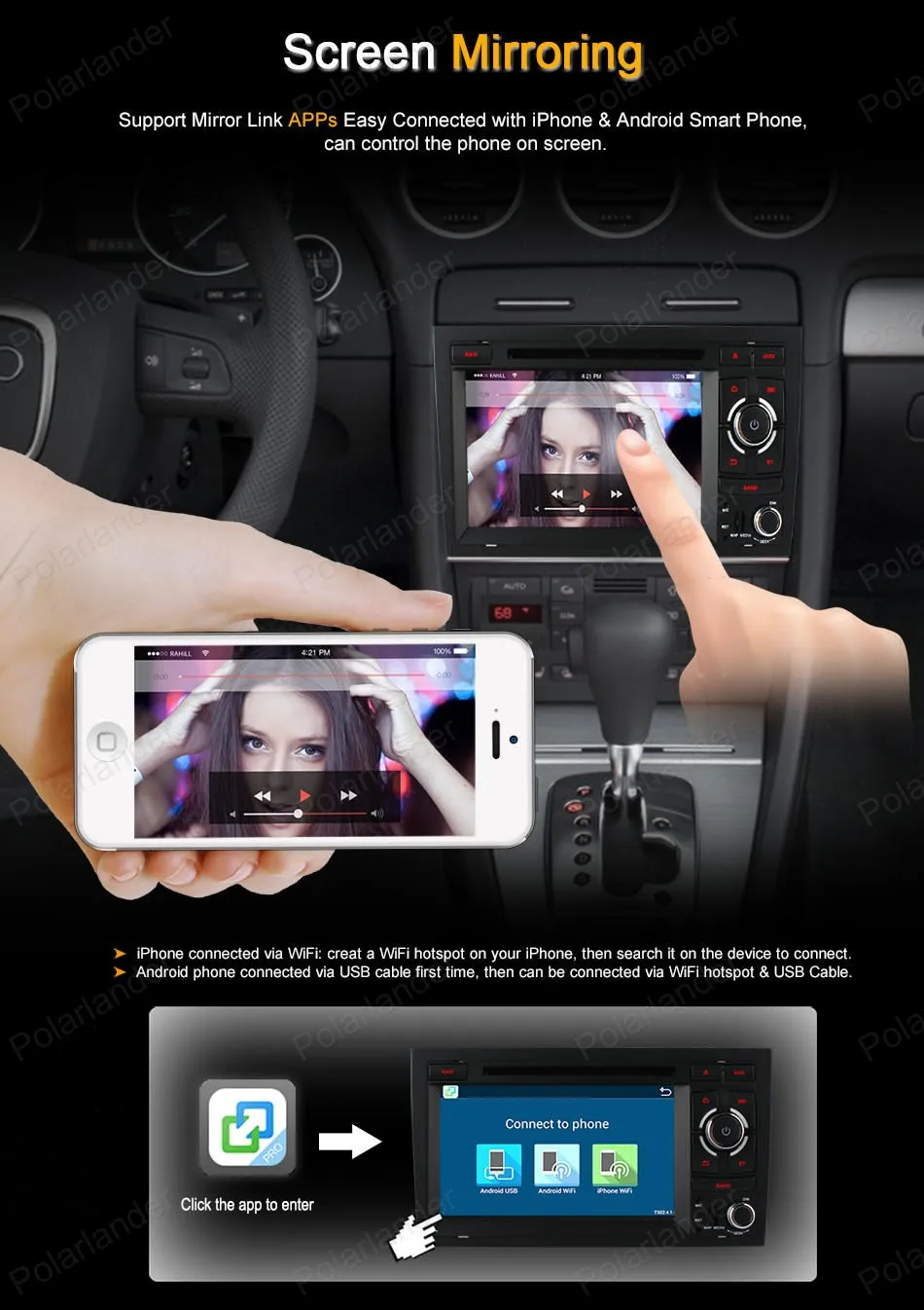 Android4.4 7 дюймов Автомобильный DVD радио Поддержка GPS BT 3G WiFi TPMS DAB + OBDII для A/udi A4 S4 RS4