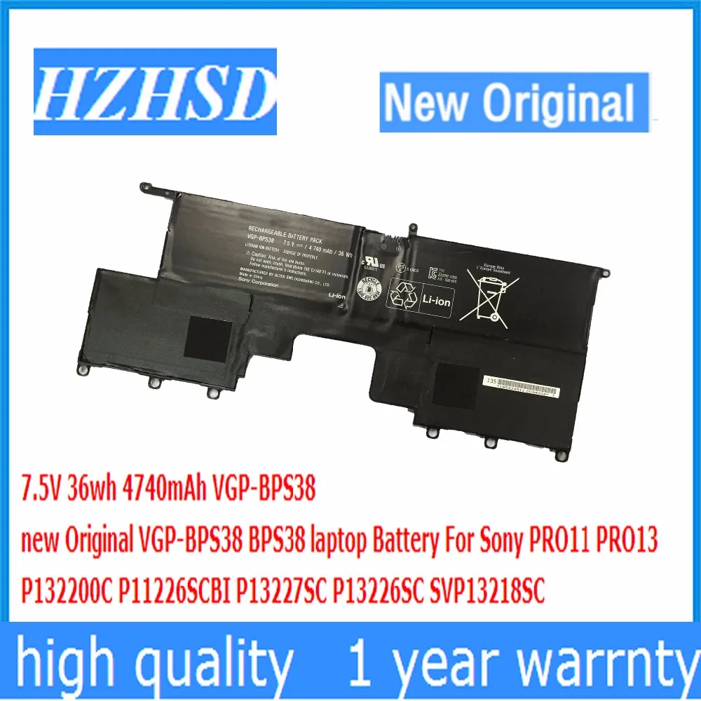 BPS38 7 5 в 36wh 4740 мА/ч новый оригинальный VGP-BPS38 ноутбук Батарея для Sony PRO11 PRO13 P132200C