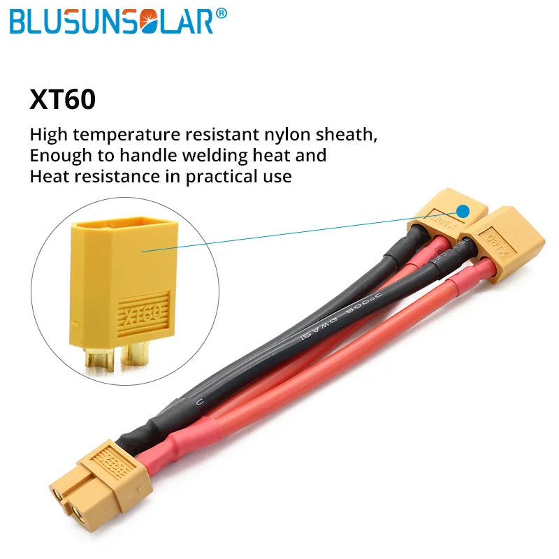 

100 Pcs/Lot XT60 Parallel Battery Connectors Adaptor Cable Extension Y Splitter 12 Awg Silicone Wire 10cm ZD0190