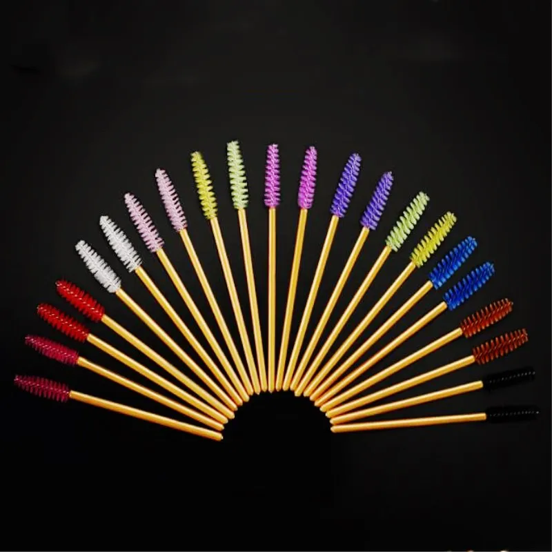 

49 Models Eyebrow Make Up Brush Synthetic Fiber Disposable Eyelash Brush Mascara Applicator Golden Pink Rose Red Mascara Brush