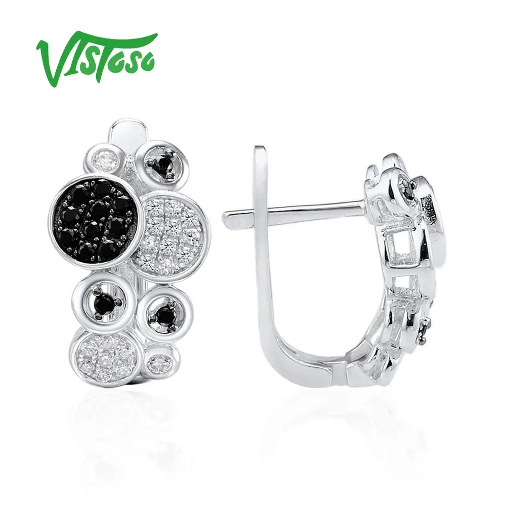 VISTOSO 925 пробы серебряная шпилька серьги ювелирные изделия для Для женщин круглый