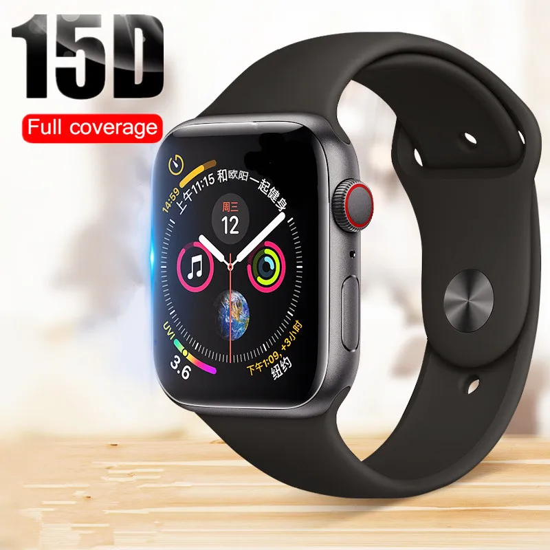 15D Curved Edge Tempered Glass On The For Iwatch 1 2 3 4 Screen Protective Glass For Apple watch 38 40 42 44 mm Protector Film
