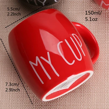 Red Mug VILEAD 150 мл керамический винный бочонок, кружки, цветная глазурь, чашка для кофе с молоком, Черный, Красный, маленький чайник для дома, офиса, чашки, цветочные чайные кружки - Цвет: Red Mug