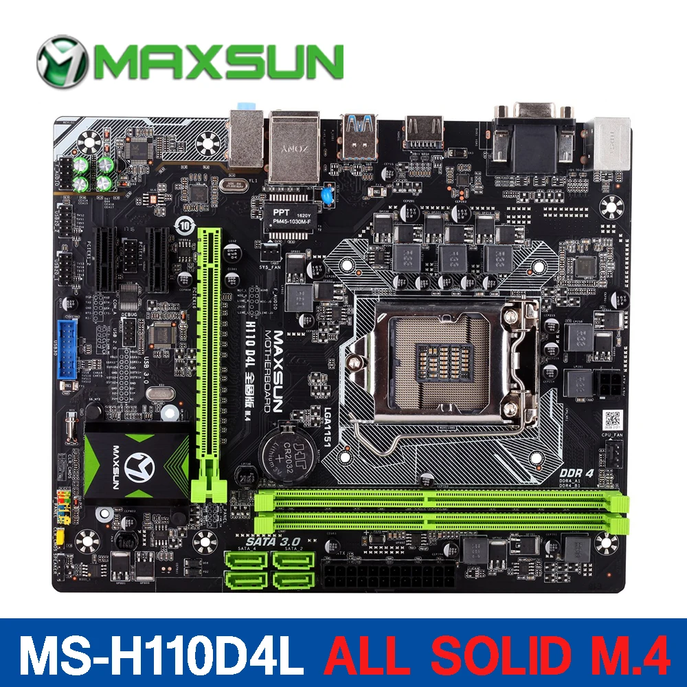 Maxsun H110D4L все твердые M.4 материнской IntelLGA1151 двухканальный DDR4 HDMI + VGA 4 * SATA3.0 24 4pin 2 USB2.0