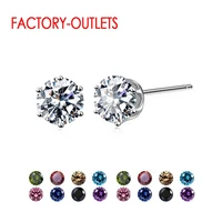 new arrival factory cheap price 925 sterling silver korean style fashion jewelry stud earrings shinny crystal fast shipping