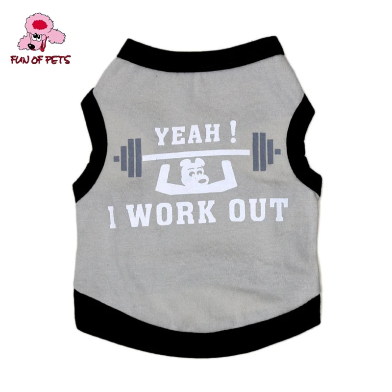 2017 чистый хлопок милый жилет с рисунком для домашних животных собак милая серая