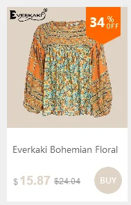 Everkaki, женская блузка в стиле бохо, модная, хлопок, цветочный принт, рукав-фонарик, топы, богемный стиль, v-образный вырез, шнуровка, блузки для женщин, весна