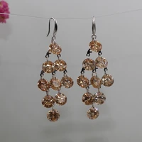 hot fashion earrings womens aaa cubic zirconia super flash pentagram long earrings gift jewelry free shipping hhe 017