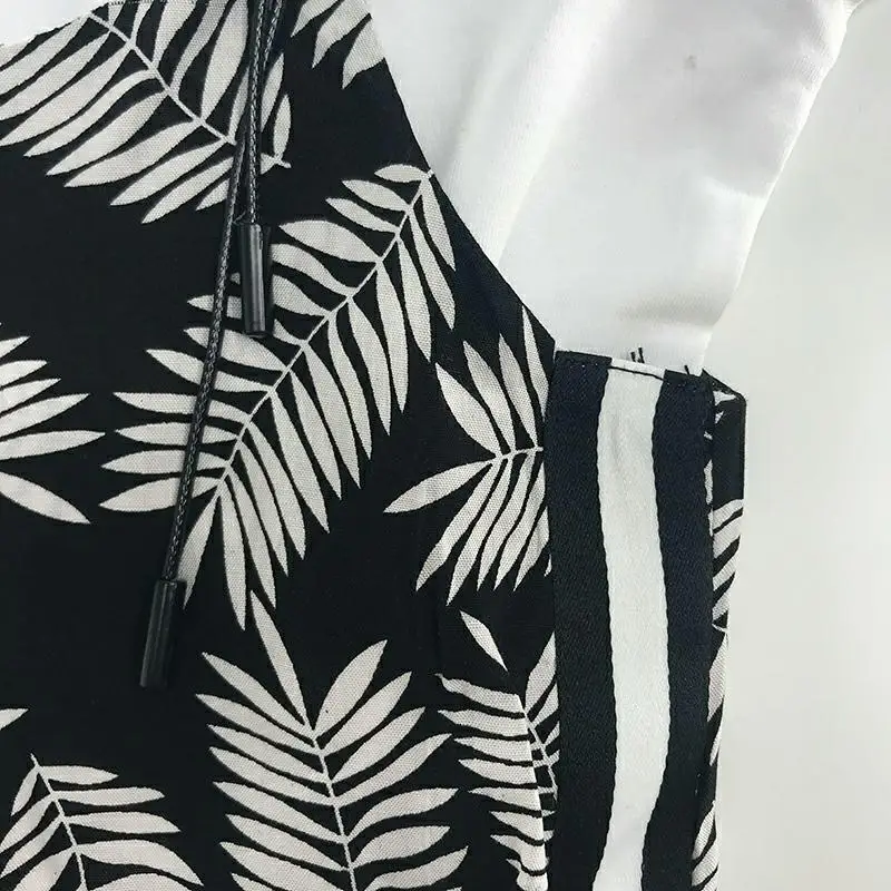 OHAYO Girls Europe and America College Street Style Cotton Feather Pattern T-Shirt Black Dress Girl | Детская одежда и обувь