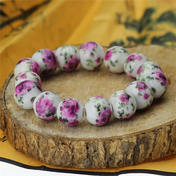 Изящный классический фарфоровый эластичный браслет маленькая голубая Орхидея