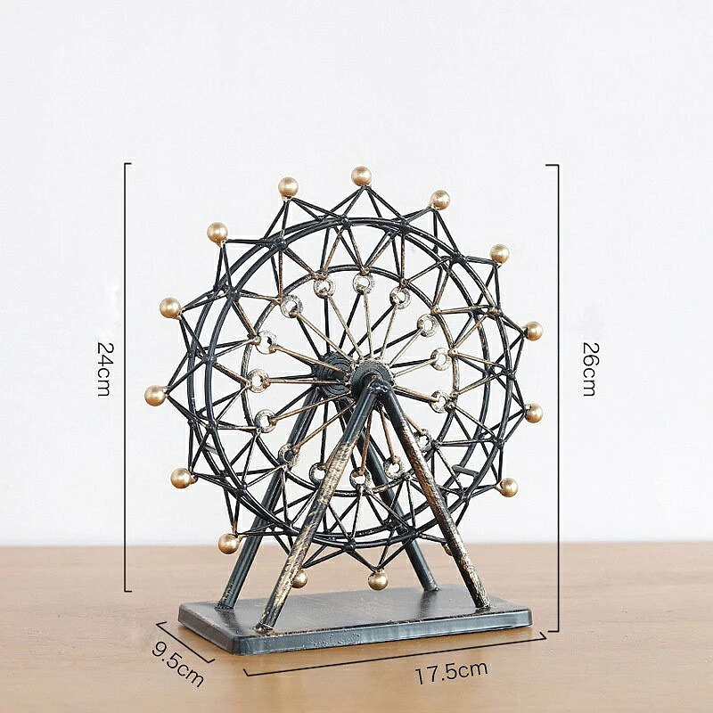 Металл колесо обозрения ремесло Ретро статуэтки офис Домашний декор для стола