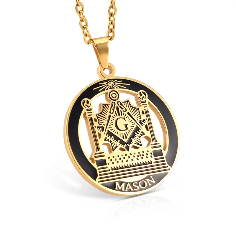 SOITIS Free-mason хип-хоп нержавеющая сталь Past Master масонский свободный масон, масонство Подвески Mason ожерелья золотого цвета