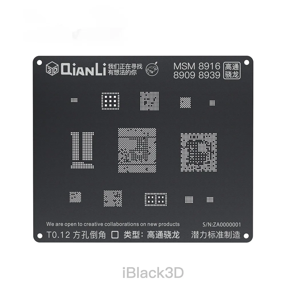 QIANLI iBlack 3D BGA трафарет MTK6582 MSM8917 2AA/8937/8953 1AB/B01-AB/8940 1AA/8916/8909/8939/8996 SDM636/660 Шаблон трафарет для законсервированное растение - Цвет: MSM8916 8909 8939