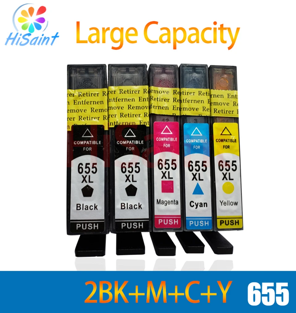 Hisaint 2BK+ 1C+ 1 м+ 1Y для hp 655 картридж с чернилами для hp Deskjet ink Advantage 3525/4615/4625/5525/6520/6525 струйный принтер
