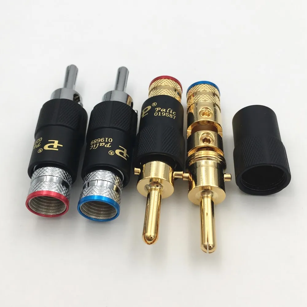 2 шт. HIFI Palic латунный позолоченный/Серебряный штекер банан аудиоразъем для