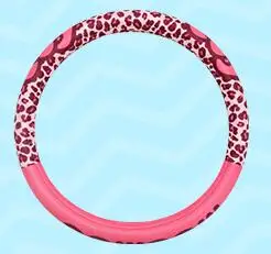 Pink leopard grain Мультяшные Чехлы рулевого колеса автомобиля, всесезонные впитывающие пот Авто интерьерные аксессуары для руля Гарфилда кота чехол на руль - Название цвета: Pink leopard grain