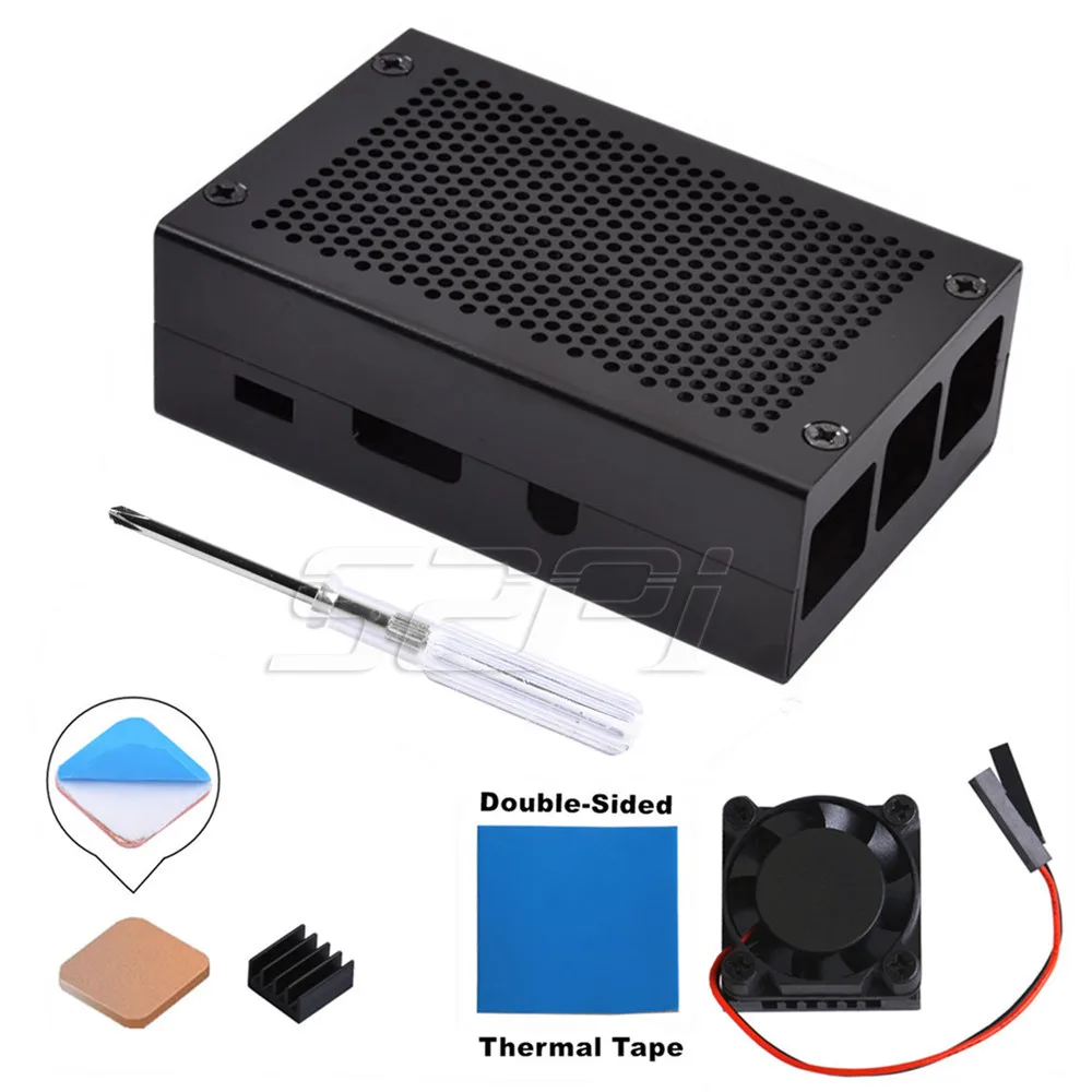 Black 52Pi Новинка! Алюминий сплав серебристый чехол Корпус Крышка корпуса для Raspberry Pi 3/Pi 2 Модель B/B+ плюс - Цвет: Black