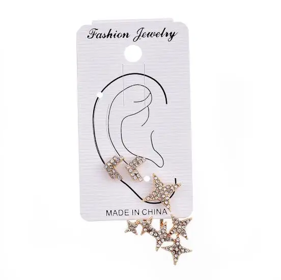 Индивидуальные Оригинальные серьги в виде звезд 3 шт. комплекте женские