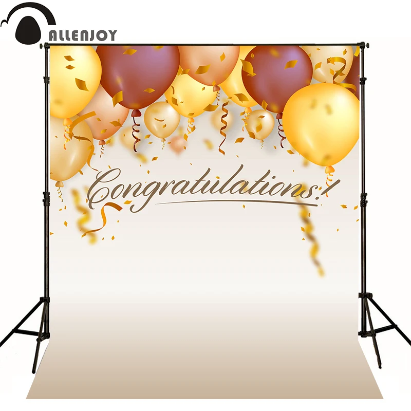 

AllEnjoy фон для фотосъемки День рождения воздушные шары Золотой новорожденный праздник виниловый Профессиональный фон для фотостудии